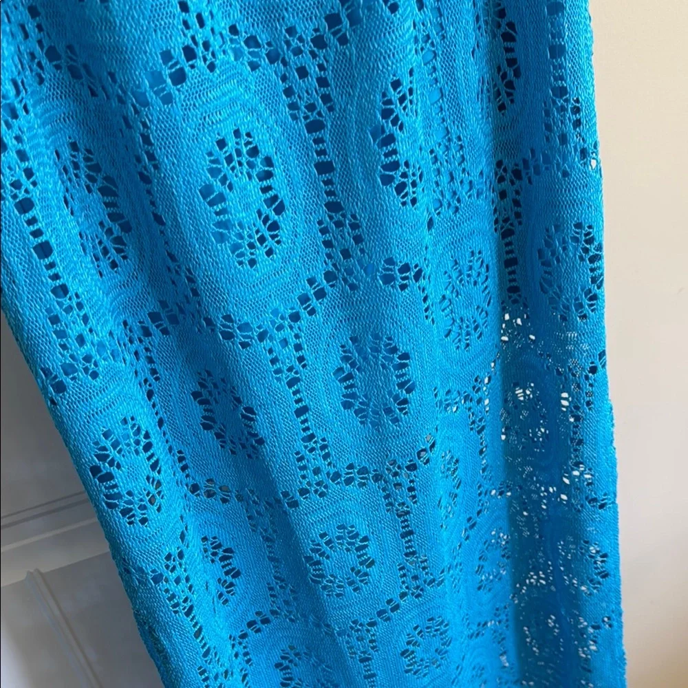 Lilly Pulitzer Elegant Blue Crochet Strapless Summer Dress Size Small - Picture 6 of 7